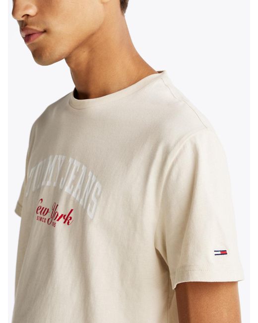 T-Shirt Ajusté Varsity À Logo Tommy Hilfiger pour homme en coloris White