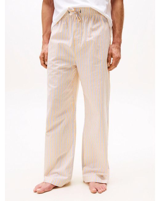 Bas De Pyjama Original À Motif En Popeline Tommy Hilfiger pour homme en coloris White