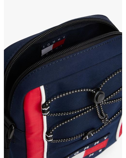 Tommy Hilfiger Blue Archive Colour-Blocked Crossbody Reporter Bag for men