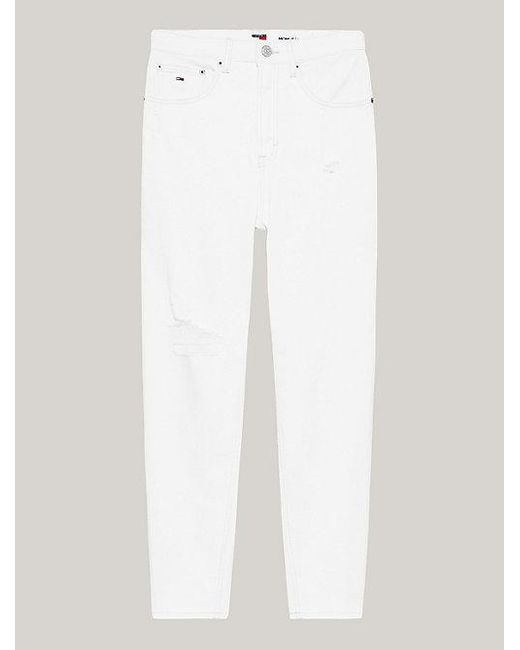 Tommy Hilfiger Ultra High Rise Witte Tapered Mom Jeans in het White