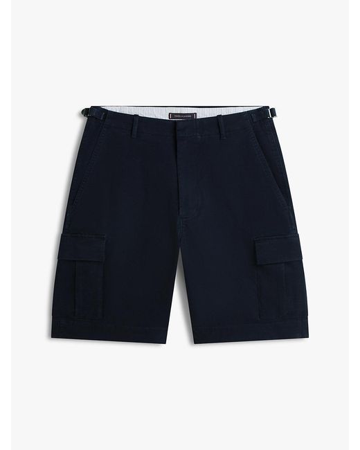 Tommy Hilfiger Blue Twill Relaxed Cargo Shorts for men