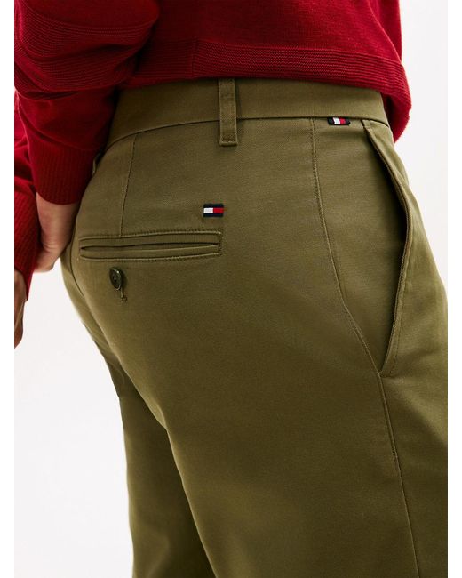 Tommy Hilfiger Green 1985 Bleecker Slim Twill Chinos for men