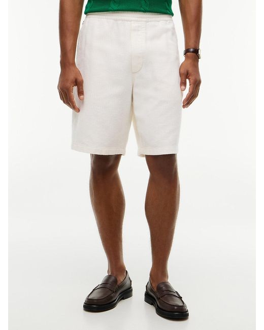 Tommy Hilfiger White Woven Structured Relaxed Fit Shorts for men