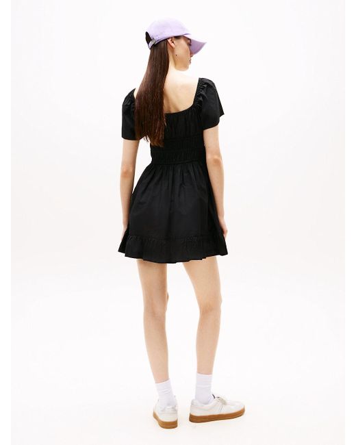 Tommy Hilfiger Black Slim Fit And Flare Mini Dress