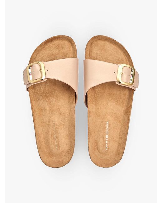 Tommy Hilfiger White Cork Footbed Slip-On Sandals