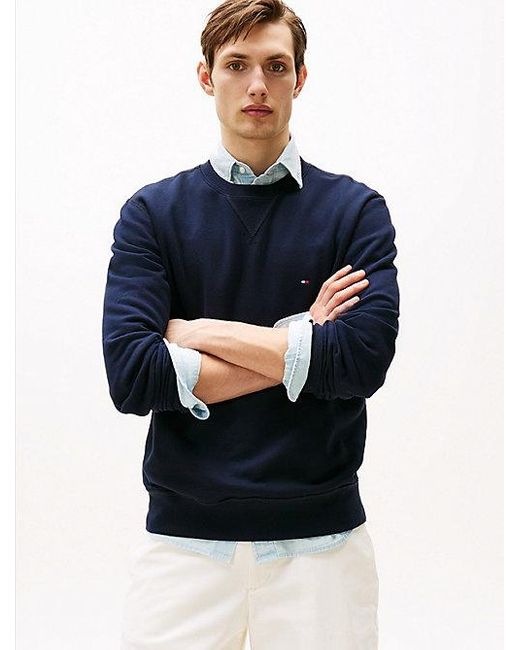 Tommy Hilfiger Rundhals-Sweatshirt Aus Fleece in Blue für Herren