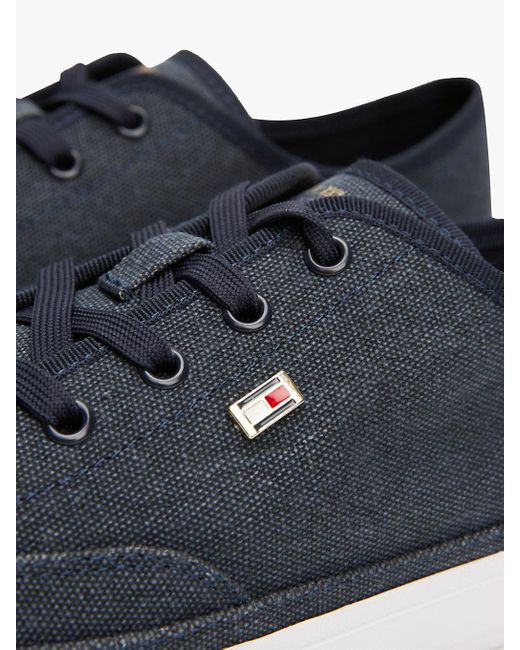 Baskets Vulcanisées Washed Canvas Basses Tommy Hilfiger en coloris Blue