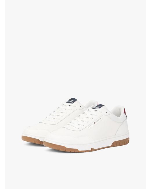 Tommy Hilfiger White Lightweight Basketball Trainers With Leather for men