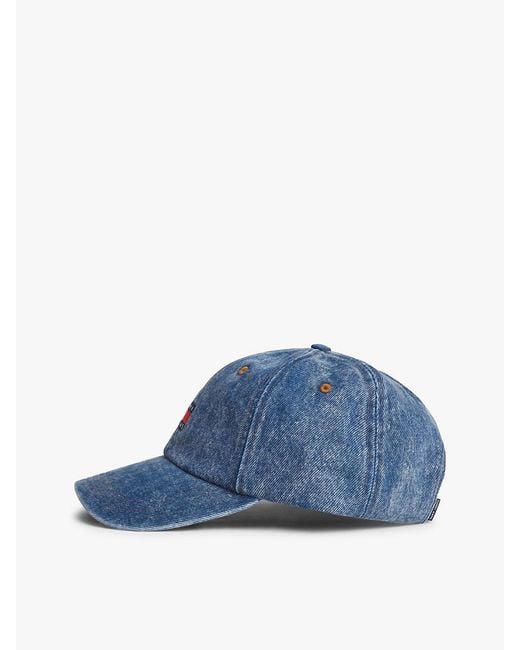 Tommy Hilfiger Blue Heritage Logo Denim Baseball Cap