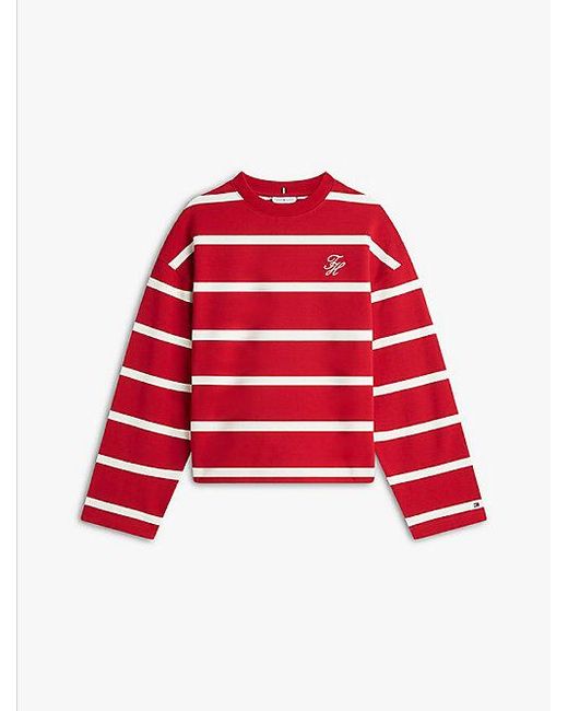 Sudadera De Felpa Con Logo Y Cuello Redondo Tommy Hilfiger