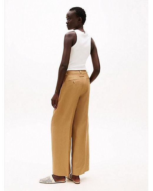 Tommy Hilfiger Natural Weite Hose Mit Leinen