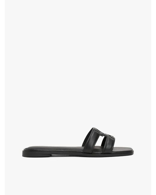 Tommy Hilfiger White Leather Th Monogram Strap Mules