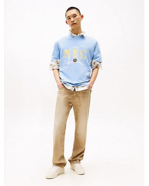 Tommy Hilfiger Relaxed Fit T-Shirt Met Embleem in het Blue voor heren