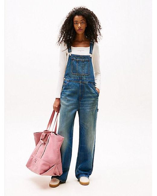 Tommy Hilfiger Canvas Shopper Met Ton-Sur-Ton Logo in het Pink