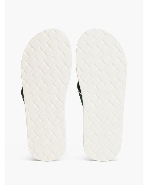 Tommy Hilfiger Green Logo Embroidery Webbing Strap Flip-Flops for men