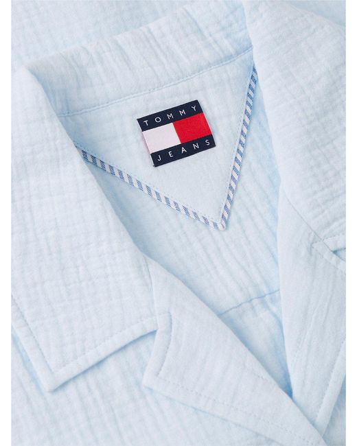 Tommy Hilfiger White Crinkle Tie Front Short Sleeve Shirt