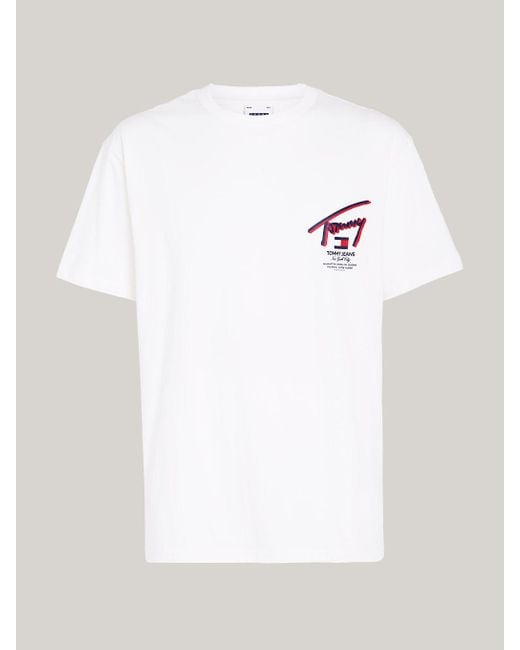 Tommy Hilfiger White Signature Back Logo T-shirt for men