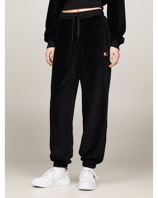 Tommy Hilfiger Black Velour Relaxed Fit Joggers