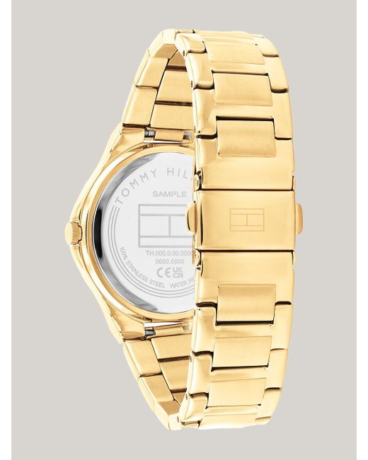 Tommy Hilfiger Metallic Crystal Embellished Gold-plated Bracelet Watch