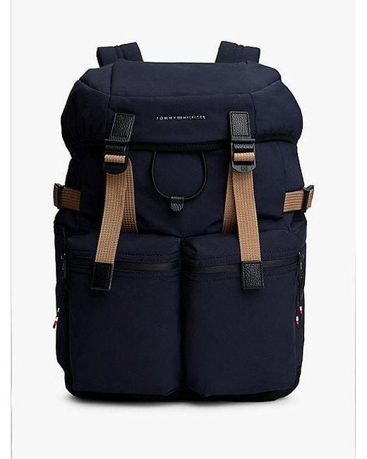 Tommy Hilfiger Textielen Rugzak Met Flap En Logo in het Blue voor heren