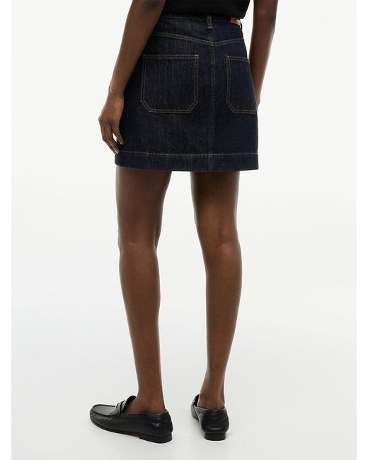 Tommy Hilfiger Black Tone Button Denim Mini Skirt