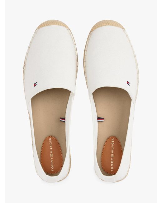 Espadrilles En Toile À Drapeau Brodé Tommy Hilfiger en coloris White