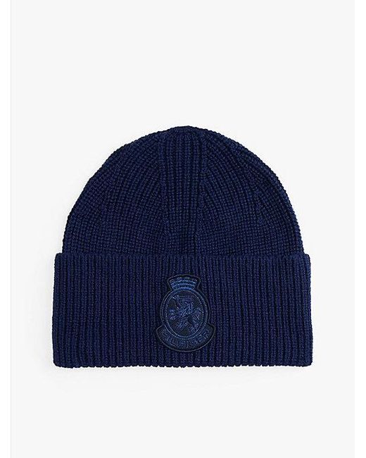 Gorro De Punto Con Insignia Th Tommy Hilfiger de hombre de color Blue
