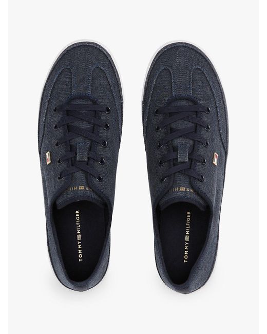 Baskets Vulcanisées Washed Canvas Basses Tommy Hilfiger en coloris Blue