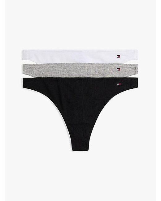 Tommy Hilfiger Set Van 3 Strings Met Metallic Garen in het Black