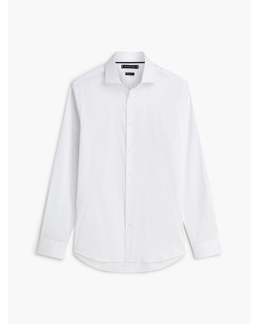 Camicia New York Label Slim Fit di Tommy Hilfiger in White da Uomo
