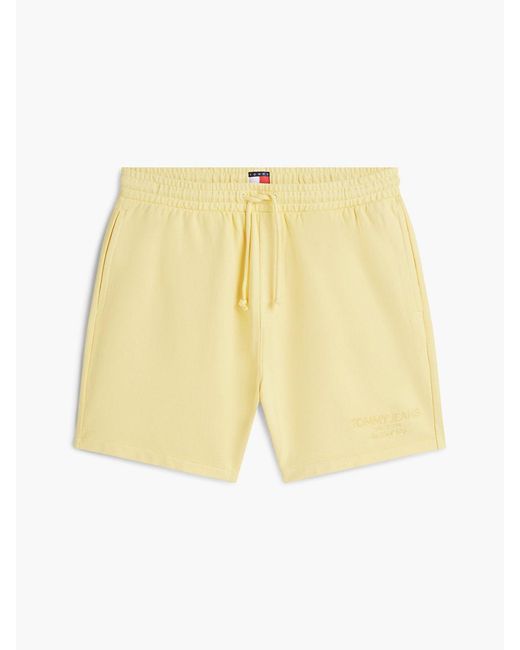 Tommy Hilfiger Yellow Classic Tonal Logo Embroidery Sweat Shorts for men