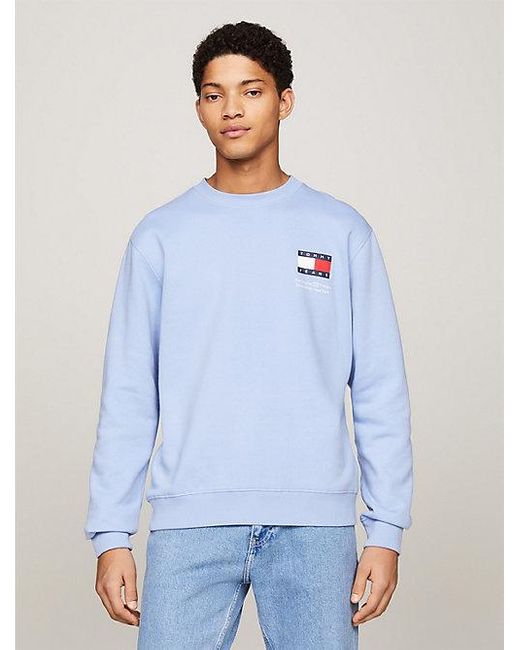 Tommy Hilfiger Essential Sweatshirt Met Ronde Hals En Logo in het Blue voor heren