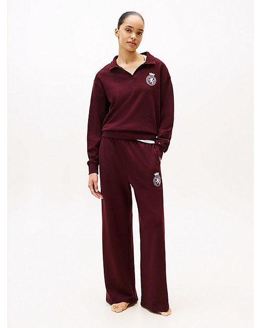 Tommy Hilfiger Relaxed Fit Lounge-Trui Met Embleem in het Red