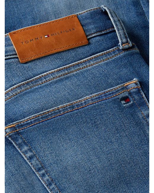 Tommy Hilfiger Blue Como Whiskered Mid Rise Skinny Jeans