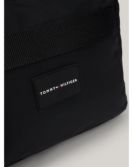 Tommy Hilfiger Black Rubberised Logo Patch Washbag for men