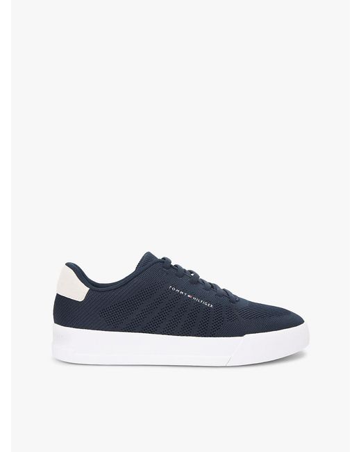 Tommy Hilfiger Blue Logo Knit Court Trainers for men