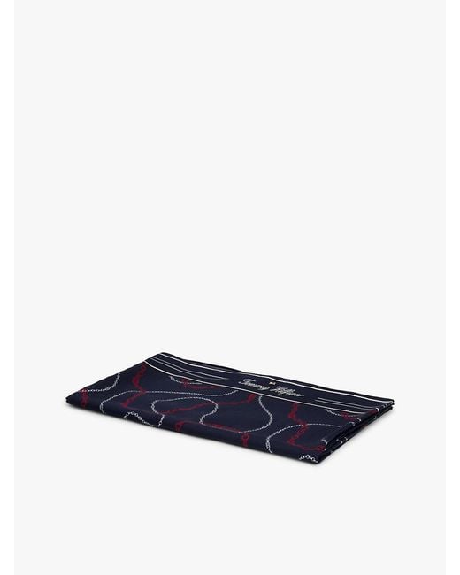 Tommy Hilfiger Blue Logo Global Stripe Pareo