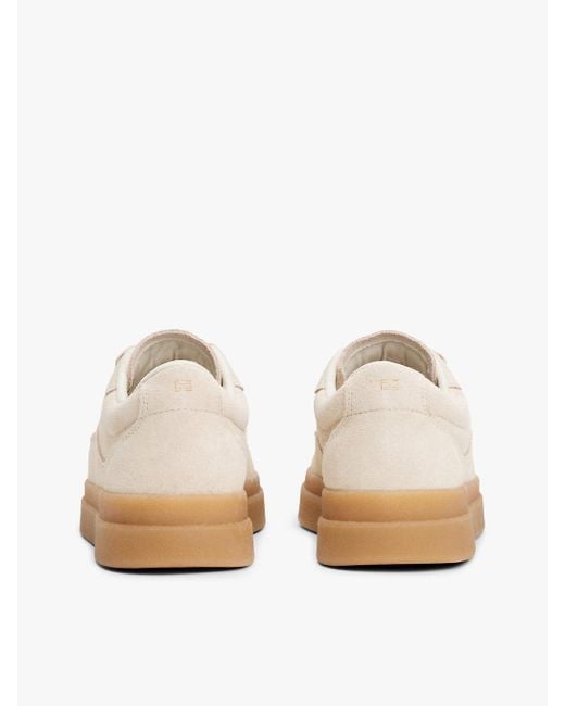 Baskets En Daim À Logo Gaufré Tommy Hilfiger en coloris White