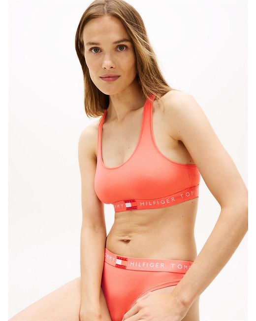 Tommy Hilfiger Orange Heritage Logo Underband Racerback Bralette