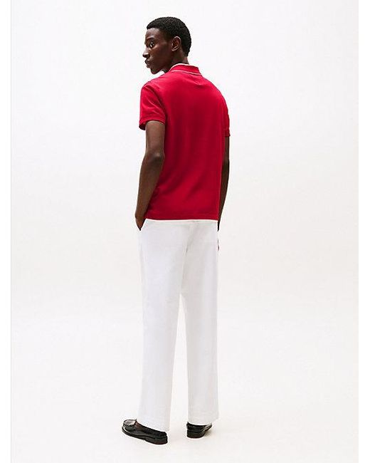 Tommy Hilfiger Regular Fit Poloshirt Met Geborduurd Embleem in het Red voor heren