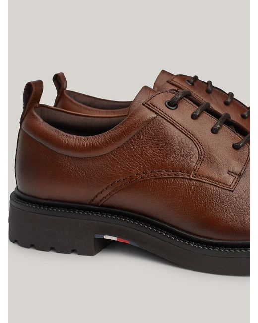 Tommy Hilfiger Brown Lightweight Leather Derby Shoes for men