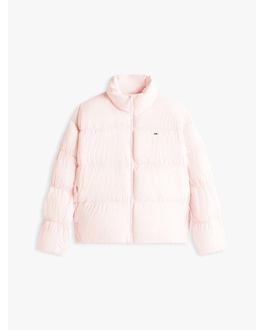 Tommy Hilfiger Pink Ruched Down Puffer Jacket
