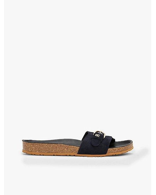 Sandalias De Ante Con Tira Ajustable Tommy Hilfiger de color White