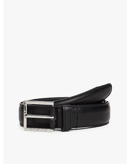 Tommy Hilfiger Leren Riem Met Vierkante Gesp in het Black voor heren
