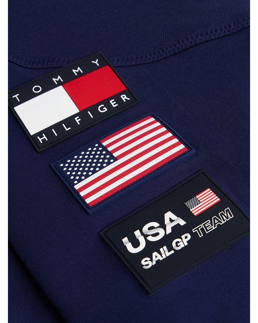 Tommy Hilfiger Blue Tommy X U.s. Sail Gp Team Quarter-zip Sweatshirt