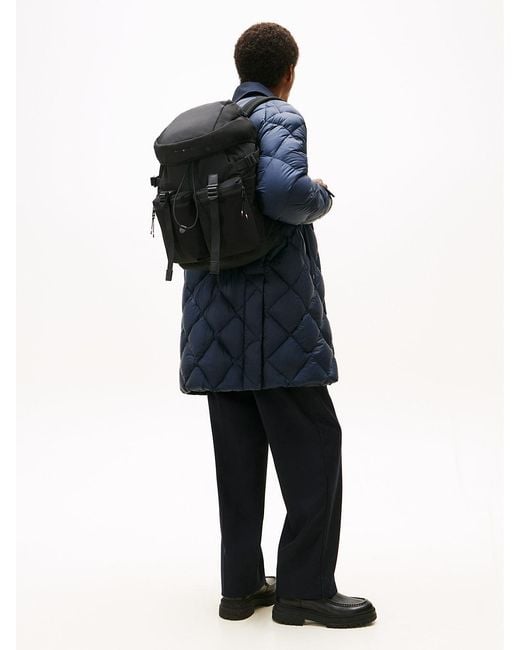 Sac À Dos De Voyage En Tissu À Rabat Et Logo Tommy Hilfiger pour homme en coloris Black