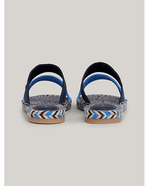Sandalias planas con tiras de satén Tommy Hilfiger de color Blue