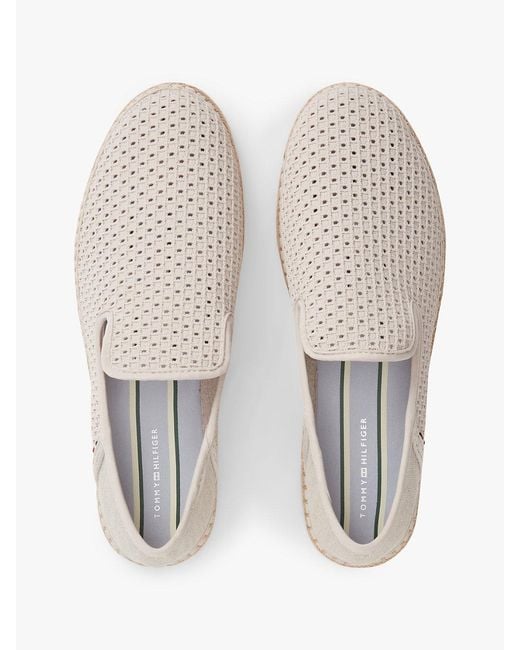 Tommy Hilfiger White Knit Flexible Espadrilles for men