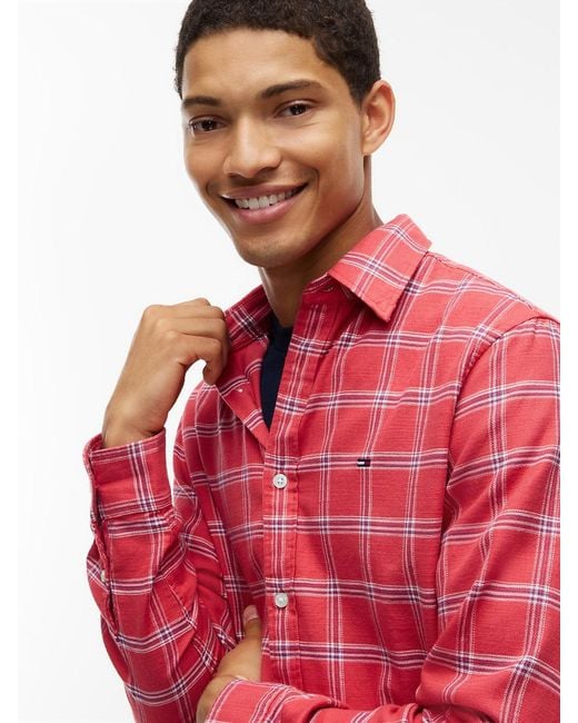 Tommy Hilfiger Regular Fit Textured Twill Check Shirt for men