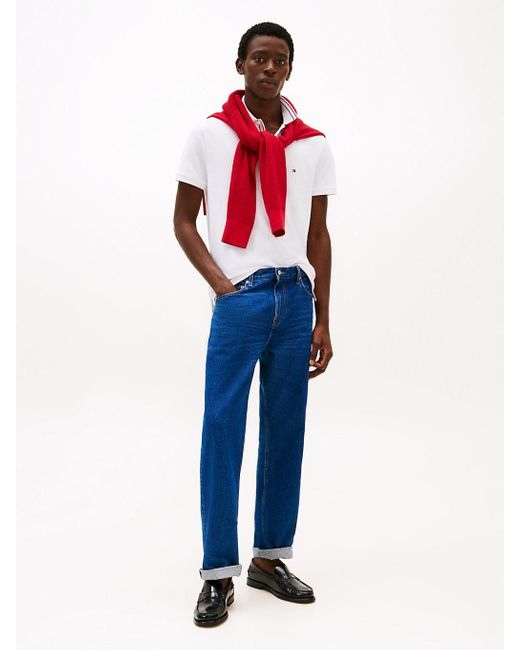 Polo Regular Fit Con Dettagli A Contrasto di Tommy Hilfiger in White da Uomo
